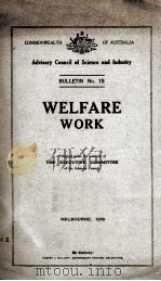 WELFARE WORK 1919 PDF电子版封面