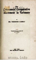 THE CONSUMERS' CO-OPERATIVE MOVEMENT IN GERMANY（1925 PDF版）