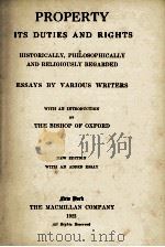 PROPERTY ITS DUTIES AND RIGHTS（1922 PDF版）