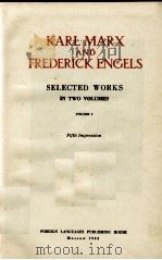 KARL MARX AND FREDERICK ENGELS VOLUME I 1962 PDF电子版封面