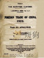 FOREIGN TRADE OF CHINA 1923 VOL.II.-EXPORTS 1924 PDF电子版封面