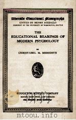 THE EDUCATIONAL BEARINGS OF MODERN PSYCHOLOGY（ PDF版）