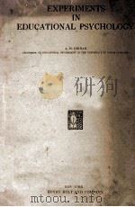 EXPERIMENTS IN EDUCATIONAL PSYCHOLOGY（1933 PDF版）