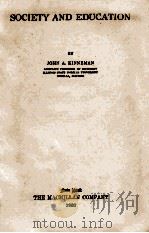 SOCIETY AND EDUCATION（1932 PDF版）