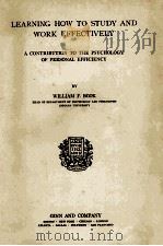 LEARNING HOW TO STUDY AND WORK EFFECTIVELY（1926 PDF版）