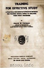 TRAINING FOR EFFECTIVE STUDY（1922 PDF版）