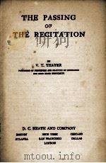 THE PASSING OF THE RECITATION（1928 PDF版）