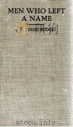 MEN WHO LEFT A NAME（1936 PDF版）