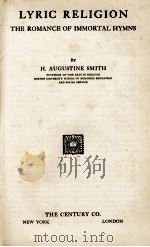 LYRIC RELIGION 1931 PDF电子版封面