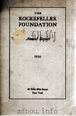 THE ROCKEFELLER FOUNDATION ANNUAL REPORT 1936 PDF电子版封面