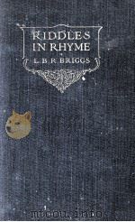 RIDDLES IN RHYME 1927 PDF电子版封面