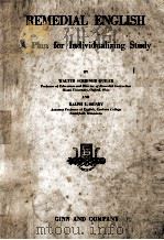 REMEDIAL ENGLISH A PLAN FOR INDIVIDUALIZING STUDY（1931 PDF版）