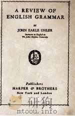 A REVIEW OF ENGLISH GRAMMAR（1926 PDF版）