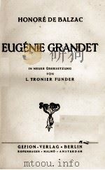 HONORE DE BALZAC EUGENIE GRANDET IN NEUER UBERSETZUNG（ PDF版）