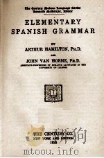 ELEMENTARY SPANISH GRAMMAR 1925 PDF电子版封面