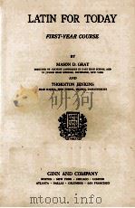 LATIN FOR TODAY FIRST-YEAR COURSE（1928 PDF版）