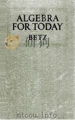 ALGEBRA FOR TODAY（1929 PDF版）