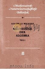 MATHEMTISCH-NATURWISSENSCHAFTLICHE BIBLIOTHEK 9 GRUNDZUGE DER ALGEBRA TEIL I ALLGEMEINE GRUPPENTHEOR 1957 PDF电子版封面