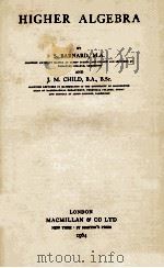 HIGHER ALGEBRA 1964 PDF电子版封面