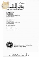 SYNOVIAL JOINTS THEIR STRUCTURE AND MECHANICS PDF电子版封面 C.H.BARNETT D.V.DAVIES M.A.M