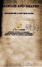 CALCULUS AND GRAPHS PDF电子版封面 L. M. PASSANO