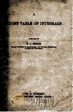 A SHORT TABLE OF INTEGRALS PDF电子版封面 B. O. PEIRCE