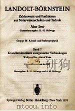 LANDOLT-BORNSTEIN GROUPPE III: CRYSTAL AND SOILD STATE PHYSICS VOLUME 7 CRYSTAL STRUCTURE DATA OF IN（1977 PDF版）