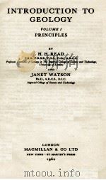 INTRODUCTION TO GEOLOGY VOLUME I PRINCIPLES（1962 PDF版）