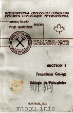 INTERNATIONAL GEOLOGICAL CONGRESS  CONGRES GEOLOGIQUE INTERNATIONAL TWENTY-FOURTH VINGT-QUATRIEME SE（1972 PDF版）