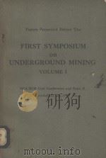 FIRST SYMPOSIUM ON UNDERGROUND MINING VOLUME I（ PDF版）