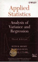 APPLIED STATISTICS ANALYSIS OF VARIANCE AND REGRESSION PDF电子版封面 047137038x