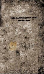 FARM MANAGEMNET IN CHINA（1942 PDF版）