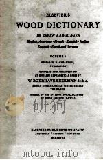 ELSEVIER'S WOOD DICTIONARY VOLUME 3（ PDF版）