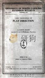 FIRST PRINCIPLES OF PLAY DIRECTION 1937 PDF电子版封面 SAMUEL SELDEN