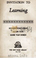 INVITATION TO LEARING   1943  PDF电子版封面     