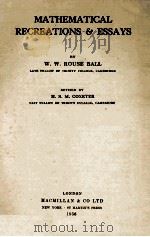 MATHEMATICAL RECREATIONS & ESSAYS 1956 PDF电子版封面 W. W. ROUSE BALL