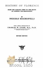 HISTORY OF FLORENCE REVISED EDITION 1901 PDF电子版封面 NICCOLO MAGHIAVELLI