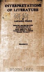 INTERPRETATIONS OF LITERATURE VOLUME II PDF电子版封面