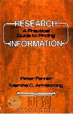 RESEARCH A PRACTICAL GUIDE TO FINDING INFORMATION PDF电子版封面 MARTHA C ARMSTRONG