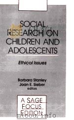 SOCIAL RESEARCH ON CHILDREN AND ADOLESCENTS PDF电子版封面