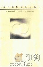 SPECULUM A JOURNAL OF MEDIEVAL STUDIES PDF电子版封面