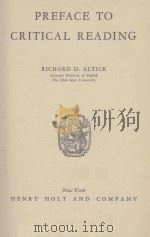 PREFACE TO CRITICAL READING（1946 PDF版）