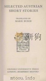 SELECTED AUSTRIAN SHORT STORIES（1928 PDF版）