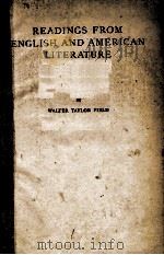 READINGS FROM ENGLISH AND AMERICAN LITERATURE PDF电子版封面