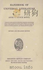 HANDBOOK OF UNIVERSAL LITERATURE REVISED AND ENLARGED EDITION（1922 PDF版）