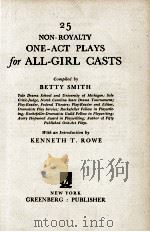 25 NON-ROYALTY ONE-ACT PLAYS FOR ALL-GIRL CASTS（1945 PDF版）