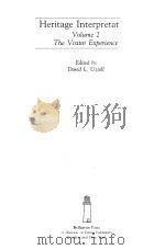 HERITAGE INTERPRETATION VOLUME 2 1989 PDF电子版封面 1852930772