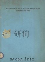 HYDROLOGY AND WATER RESOURCES SYMPOSTUM 1982     PDF电子版封面     