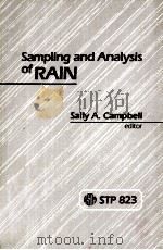 SAMPING AND ANALYSIS OF RAIN PDF电子版封面 SALLY A.CAMPBELL