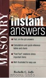 MASONRY INSTANT ANSWERS PDF电子版封面 0071395156 ROCHELLE C.JAFFE